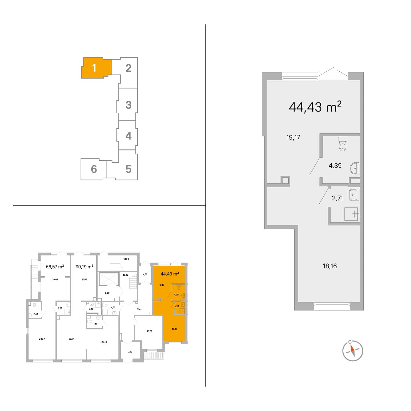 IQ Гатчина - 44.4 м²