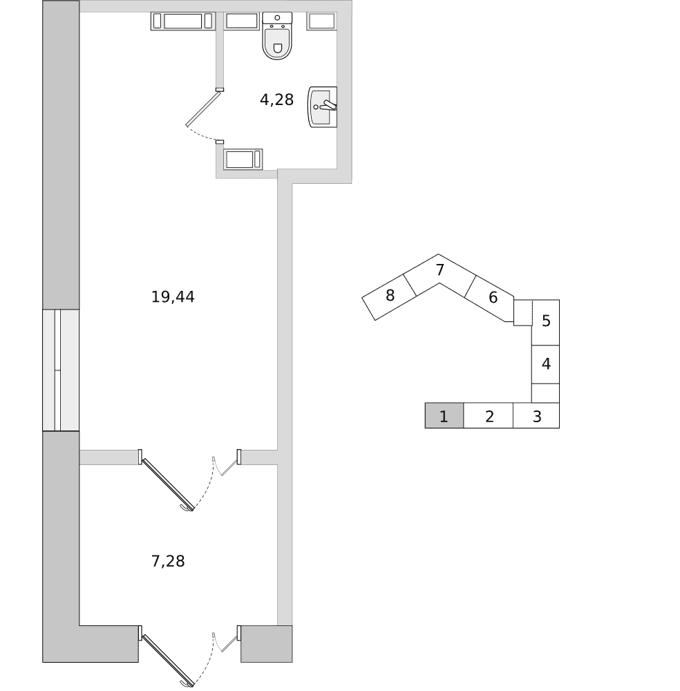 г. Санкт-Петербург, ул. Белоостровская, д. 10, корпус 3 - 31 м²