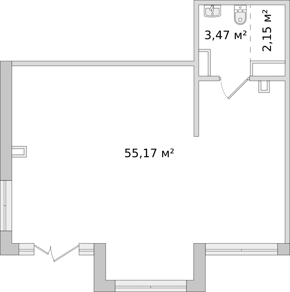 Ленинградская область, Новосаратовка - 62.7 м²