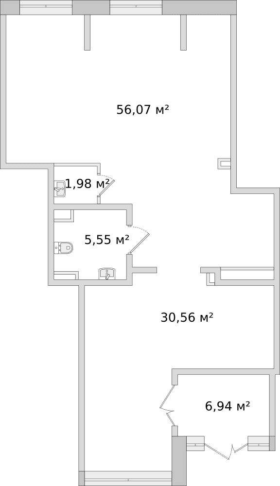Ленинградская область, д. Новосаратовка, улица Первых дом 4, корпус 3 - 101.1 м²