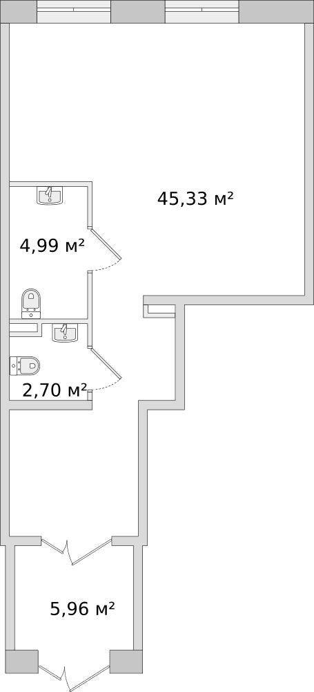 г. Санкт-Петербург, ул.Русановская 28 стр.1 - 59 м²