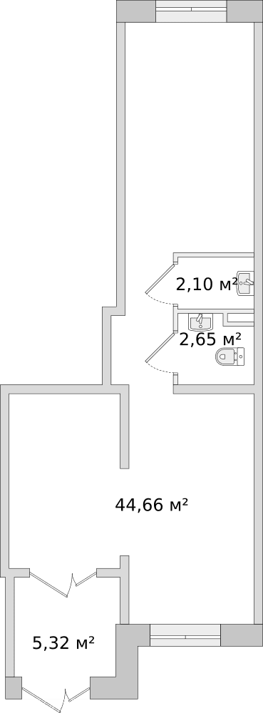 г. Санкт-Петербург, ул.Русановская 28 стр.1 - 54.7 м²