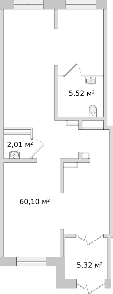 г. Санкт-Петербург, ул.Русановская 28 стр.1 - 73 м²