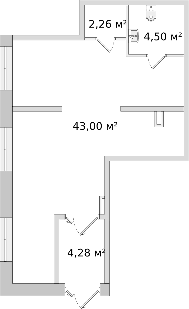 Санкт‐Петербург, Парголово, Михайловская дорога, дом 6, строение 1 - 58.2 м²